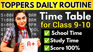 Toppers Daily Timetable for class 9 amp 10 Class🔥Master Plan to Study 30 Days before Exams TIMETABLE [upl. by Haimehen]