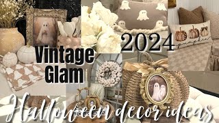 VINTAGE GLAM HALLOWEEN NEUTRAL DECORATING IDEAS  DIY HALLOWEEN DECORATING [upl. by Bertilla]