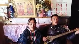 Talented Siblings Tshering Yanki with her Elder Brother Tshering Dorji singing a song using Dramnen [upl. by Andre]