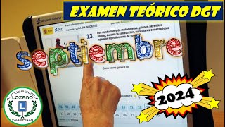 EXAMEN TEÓRICO DGT  SEPTIEMBRE 2024 [upl. by Akinihs353]