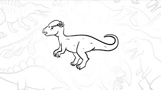 How to Draw a Simple Pachycephalosaurus  StepbyStep Lesson [upl. by Ylsew]