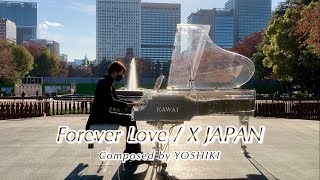 【日比谷公園】ストリートピアノ KAWAIクリスタルピアノX JAPAN 『Forever Love』Composed by YOSHIKI（Piano Cover） [upl. by Aniteb]