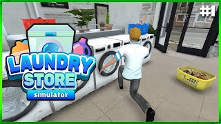 Laundry Store Simulator  First Look  Opening Day Of Our Store  Episode 1 [upl. by Gilbye]