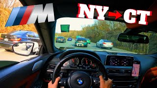 Cutting up in a CRAZY rally from NY to CT  POV Drive in BMW M6 [upl. by Ranitta]