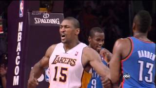 Metta World Peace Assaults James Harden [upl. by Yffub]