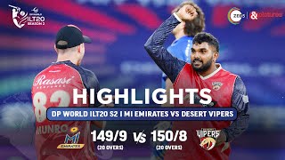 ILT20 S2  English  HIGHLIGHTS  Desert Vipers VS MI Emirates  T20 Cricket  30th Jan [upl. by Glori]