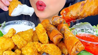 ASMR Fried Chicken And Egg Roll Platter Eating Sounds ASMR Phan [upl. by Zea]