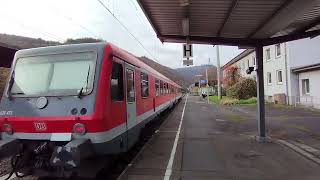 Ausfahrt VT 628 aus Bingen Rhein Hbf [upl. by Radek]