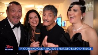 In camerino con Amadeus e Fiorello dopo la finale  La Vita in diretta  12022024 [upl. by Ailen]