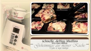 schnelle deftige Muffins  brzi slani mafini mit Monsieur Cuisine Plus [upl. by Philippine]