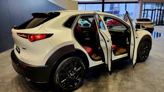 New 2024 Mazda CX 30 20L Luxury SUV White Color  Exterior and Interior Details [upl. by Tibbitts]