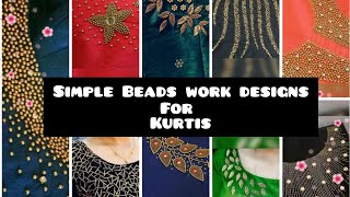 75 LatestSimple amp Beautiful Beads work designs for kurtistops🥰 craft seeker [upl. by Margy]