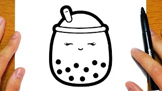 COME DISEGNARE UN BUBBLE TEA CARINO  Disegni facili ed educativi [upl. by Anihsak]