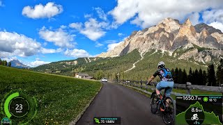 40 minute MTB Indoor Cycling Workout Sankt Kassian Dolomites Italy Garmin 4K Video [upl. by Akelahs966]