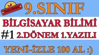 9Sınıf Bilgisayar Bilimi 2Dönem 1Yazılı Soruları Yazılı Hocam [upl. by Ahsimet]