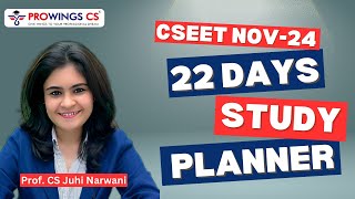 22 Days Study Planner  CSEET Nov 2024 [upl. by Alverta988]