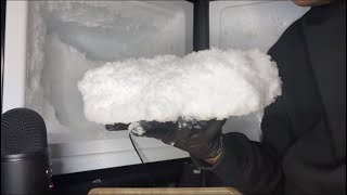 FLUFFY CARBONATED FREEZER FROST  MESSY BITES  ASMR ICE EATING [upl. by Ynove]