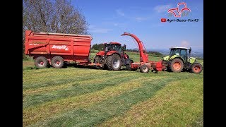 Ensilage 1ère coupe HauteLoire john Deere  Case IH  Claas  JCB amp DJI [upl. by Pratte307]