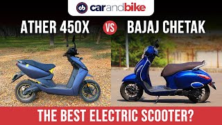 2021 Ather 450X Vs Bajaj Chetak Comparison The New Generation of Electrical Scooters  carandbike [upl. by Arri]