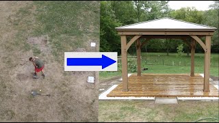 DIY Timelapse Build a Yardistry Gazebo 12x12 and Floating Deck etc [upl. by Amocat]