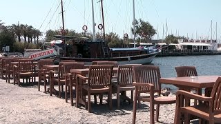 Turkey  Aegean Sea  Turgutreis in Region of Bodrum  small harbor amp marina [upl. by Lesna]