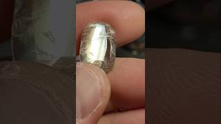 Silvery Moonstone Adularescence faceted cabochon BeforeAfter indierock crystals gem moonstone [upl. by Dalohcin]