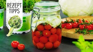 Fermentierte Tomaten mit frischen Kräutern – lecker leicht amp gesund  Volmary RezeptTipps [upl. by Leahcimluap217]