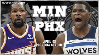 Minnesota Timberwolves vs Phoenix Suns Full Game Highlights  Apr 5  2024 NBA Season [upl. by Acirretal]