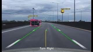 Lane detection and object detection with OpenCV amp TensorFlow [upl. by Rennerb378]