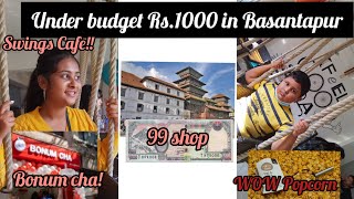 With Rs1000 at Basantapur  Swings Cafe Bonum cha 99 shopWOW Popcorn  Saakshi Shrestha [upl. by Aplihs]