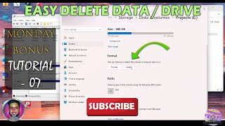 EASY DELETE DATA DRIVE PARTITION  Monday Bonus 07 deletdrivepartition formatdrive windows11 [upl. by Vyse]