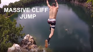 JUMPING Off Of A MASSIVE Cliff 60 feet  Maryland Cliff Jumping [upl. by Hannaoj]