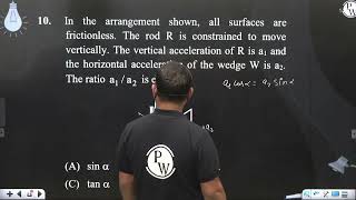 In the arrangement shown all surfaces are frictionless The rod R is constrained to move vertic [upl. by Ruthe]