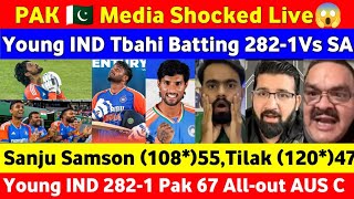 😱Pak Media Shocked Live Young IND Tabahi Batting 282 Vs SA 4th T20 2024  Pak Media Live IND Vs SA [upl. by Feriga]