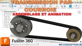 Transmission par courroie sur Fusion360 Ep 04 Assemblage et animation [upl. by Ramor]