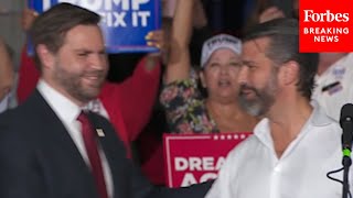 BREAKING NEWS Donald Trump Jr Joins JD Vance On Stage During Campaign Rally In Las Vegas Nevada [upl. by Havstad672]