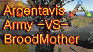 Ark Survival Evolved Argent Army VS BroodMother [upl. by Anitirhc]