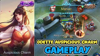 NEW SKIN ODETTE AUSPICIOUS CHARM GAMEPLAY MOBILE LEGENDS [upl. by Dnama881]