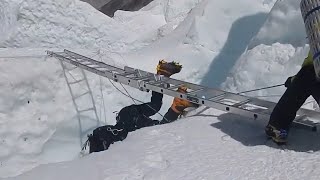 Everest Crevasse Fall amp Emergency Rescue [upl. by Nrubloc]