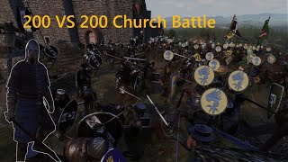 200 VS 200 Church Battle in Mount and Blade Bannerlord [upl. by Eimyaj]