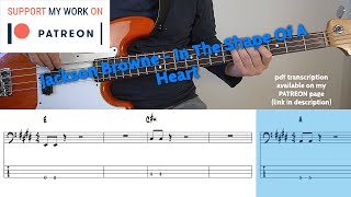 Jackson Browne  In The Shape Of A Heart Bass cover with tabs [upl. by Herve]