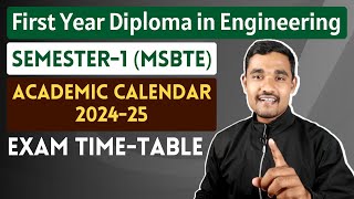 MSBTE Revised Academic Calendar 202425  Exam Time Table [upl. by Tennek562]