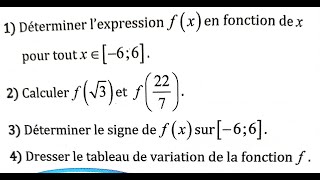 Généralités sur les fonctions Al moufid 1SM Exercice 10 [upl. by Anitsirc]