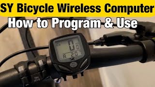 How to Program amp Use the SY Bicycle Wireless Computer Speedometer and Odometer [upl. by Sirronal]