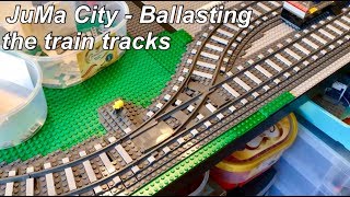 Building the ballast for a LEGO city train layout  Time Lapse   JuMa City Update 6 [upl. by Tahp]