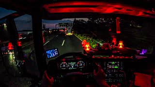 ASMR 🇩🇪 POV Truck Driving Scania R500  Night Drive Back Home  4k HD [upl. by Merrie]