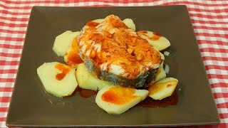 Receta de merluza a la Gallega [upl. by Klarrisa]