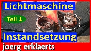 Lichtmaschine reparieren überholen Generator Instandsetzung Teil 1Tutorial Nr196 [upl. by Rintoul]