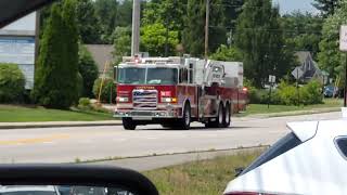 Goffstown NH Fire Tower 1 arriving on scene of an odor of gas inside 71724 [upl. by Chas252]