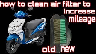 How to clean air filter to increase mileage Honda dio [upl. by Airogerg786]